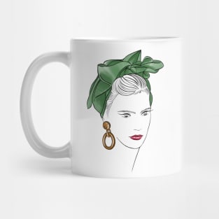 Fashion girl in green turban Mug